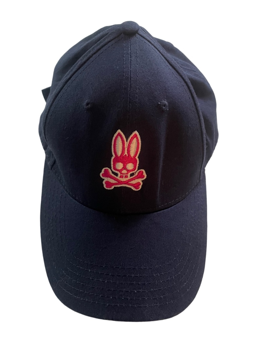 Psycho Bunny Navy Baseball Cap with Bright Pink Logo